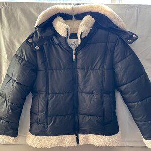 Sam Edelman girls puffer jacket, black & white - NWT